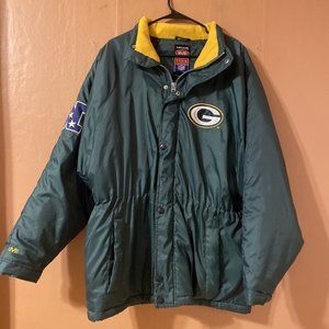Mirage NFL Team Green Bay Packers Long Winter Coat Size X-LARGE Nylon
